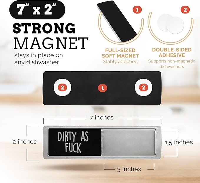 Kitchen Dishwasher Clean Dirty Magnet Funny Sign for Home Organization, Kitchen Gadgets, Home Decor, Kitchen Accessories, Dirty Clean Indicator Slider, Laundry Room Organization Magnets, Cute