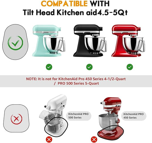 Mixer Slider Mat for Tilt Head Kitchen Aid 4.5-5 Qt Stand Mixer, Appliance sliding mat for kitchenaid Artisan 4.5-5 Qt, Kitchen Countertop Storage Accessories Moving Tray attachments (Brown)
