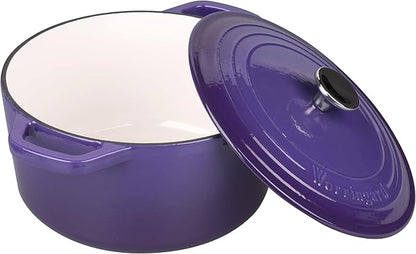 VORRINGARD Enameled Cast Iron Dutch Oven Pot with Lid, for Bread Baking, Round Bread Oven- include Sourdough Bread Baking Supplies Set, 4.5QT, Purple