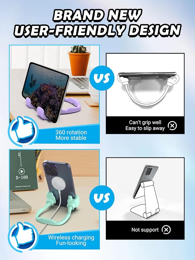 Graduation Gifts for Teens Girls Kids Cell Phone Stand: UPGRADE Adjustable Thumbs Up Lazy Phone Holder for Desk Fun Gadget Stocking Stuffers Teenager Boys Adult Wife Women Mom Tween Gift Trendy Stuff