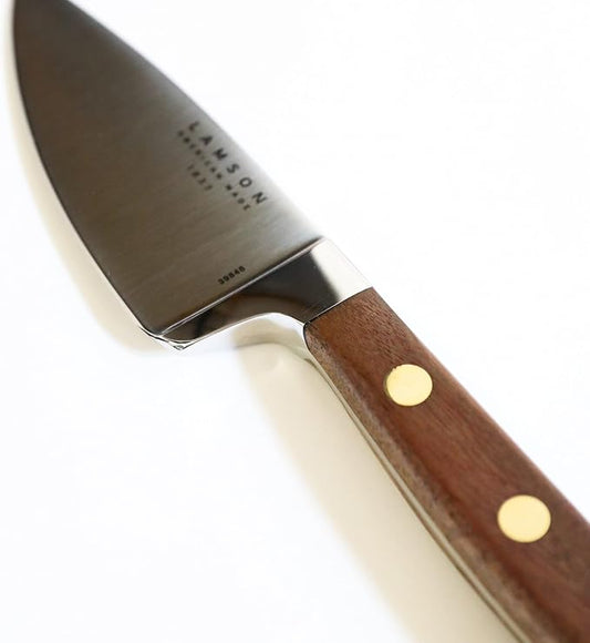 Lamson Premier Forged 4" Chef's Knife, Hi-Carbon Stainless Steel Blade, Triple Riveted for Balance, Ideal for Dicing, Slicing & Chopping, Kitchen Knives - Walnut Handle
