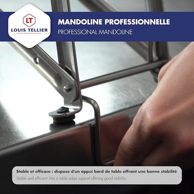Bron Coucke Stainless Steel Bron Mandolin Slicer Without Pusher 215030 Gray, Without Hand Guard