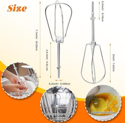 Hand Mixer Beaters for Kitchenaid, W10490648 Beaters Attachments Compatible with KitchenAid Hand Mixer KHM2B AP5644233 PS4082859