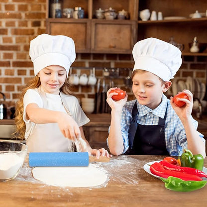 Silicone Rolling Pin for Kids Non-Stick Surface Wooden Handle,12 Inch 1 Pack