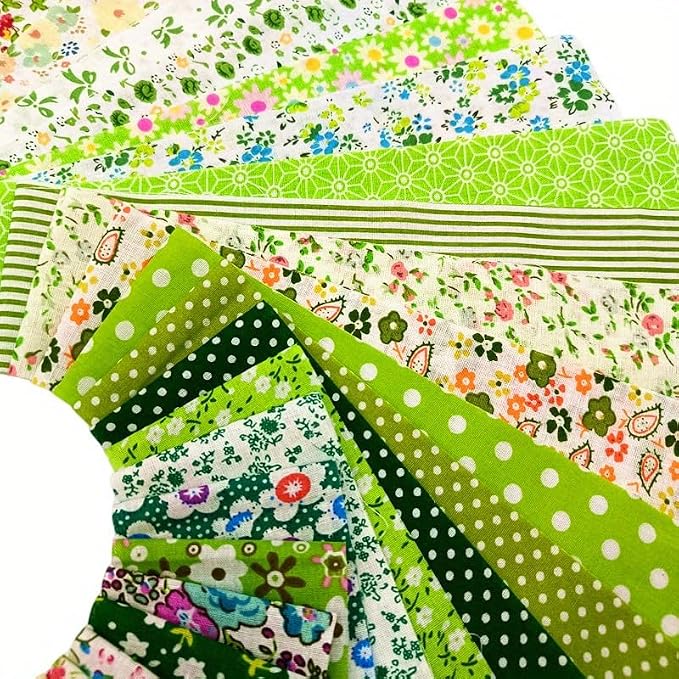 80 Pcs Jelly Roll Fabric Strips for Quilting Sewing,2.6 Inch Precut Cotton Floral Fabric Strips Bundles, Perfect DIY Sewing Supplies Green