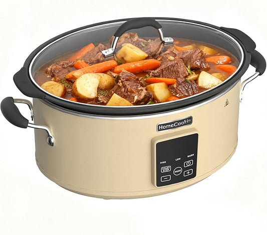 HOMECOOKIN Slow Cooker, Extra Large 10 Quart Programmable Slow Cookers, Dishwasher Safe Glass Lid & Crock, Kitchen Appliance for Families and Gatherings, Oatmeal