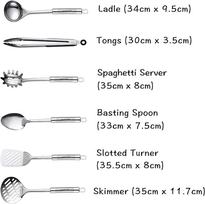 Cooking Utensil Set, 11 PCS Stainless Steel Kitchen Utensil Set, Nonstick Kitchen Gadgets Cookware Set with Spatula