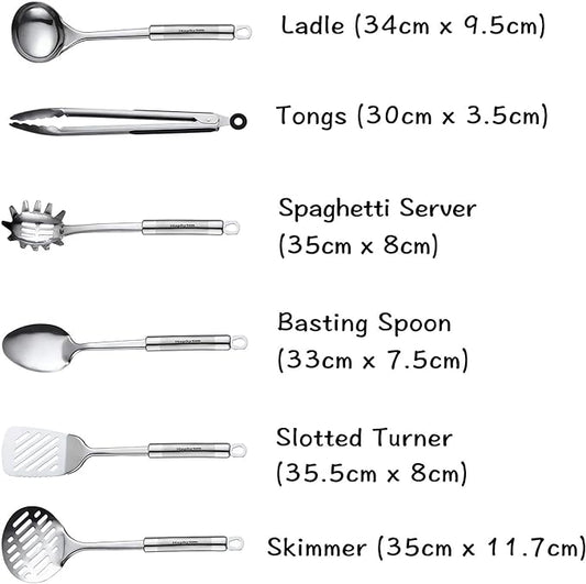 Cooking Utensil Set, 11 PCS Stainless Steel Kitchen Utensil Set, Nonstick Kitchen Gadgets Cookware Set with Spatula