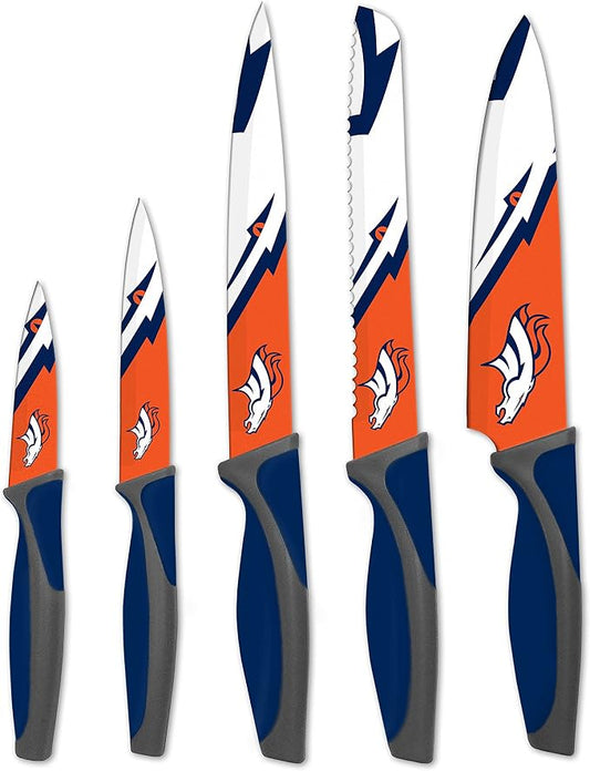 The Sports Vault NFL Denver Broncos 5-Piece Kitchen Knife Set