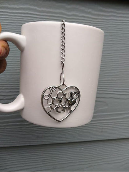 Love You Mom Heart Tea Infuser Ball for Loose Herbal Tea Brewing