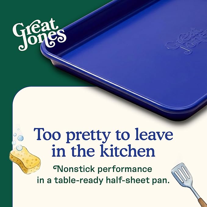 Great Jones Little Sheet (Blueberry) | Jelly Roll Pan, Quarter Sheet Pan | Aluminized Steel,13.5" x 9.5" | For Baking, Roasting, & Broiling | Premium Bakeware with Even Heat Distribution
