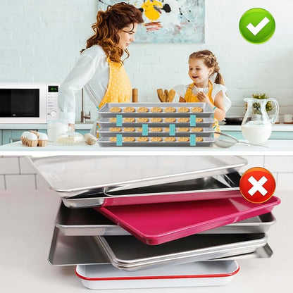 32PCS Baking Sheet Stackers Set Space-Saving Tray Stackers Reusable Trays Stacking Holder Multipurpose Baking Tray Stackers for Freeze Dryer Trays (32PCS)