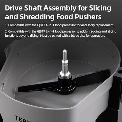Electric Vegetable Chopper Food Pusher Accessory, Drive Shaft Asembly for Slicing and Shredding Blade Discs, Replaceable Accessory for GJ817