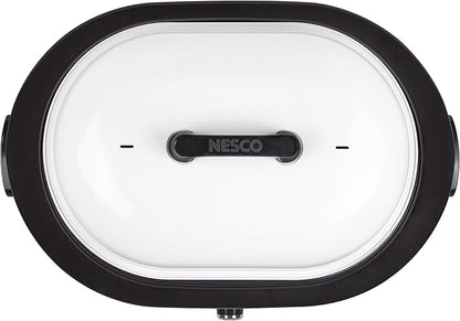 NESCO MWR18‑14 Electric Roaster Oven for Family‑Size Meals, White 18‑Quart Countertop Roaster with Adjustable Temperature Control