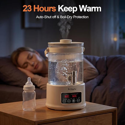 Kawu Electric Kettle, 7-in-1 Hot Water Dispenser Health Pot for Tea Coffee, 2.5L Glass Tea Kettle with Temperature Control, 24H Keep Warm, BPA Free, Water Warmer for Home Office Kitchen
