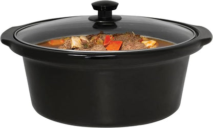 West Bend Slow Cooker 6-Quart Manual Crockery Style with Dishwasher Safe Oval Ceramic Crockpot and Glass Lid Two Temperature Settings Plus Keep Warm, 330-Watts, Silver