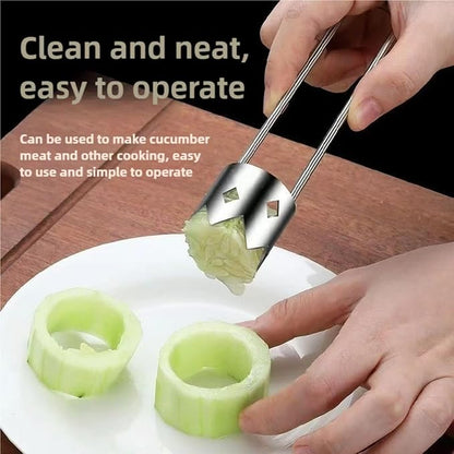 Grape cutter Slicer Fruit and Vegetable Corer Pepper Seed Apple Remover Bell Pepper Tomato Corer Tool Stainless Steel Kitchen Gadget (2 Pepper Corer + Grape cutter)
