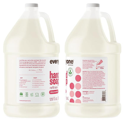 Everyone Liquid Hand Soap Refill, 1 Gallon, Ruby Grapefruit, made with Essential Oils for Kitchen and Bathroom