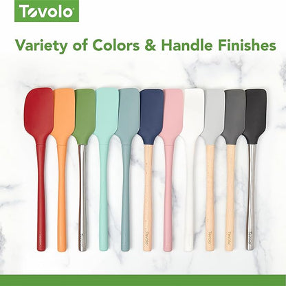 Tovolo Flex Core 5 Piece Silicone Spatula Set Heat Resistant All Silicone Utensils Include Non Stick Spatula Spoonula Jar Scraper, Dishwasher Safe Spatulas for Baking Mixing, Aqua Seafoam Green