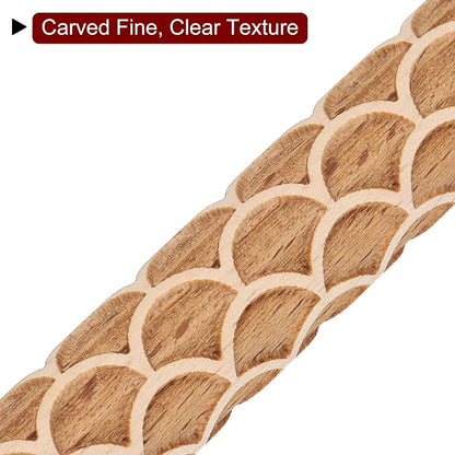 HARFINGTON Wood Clay Roller 4" Fan Pattern Rolling Pins Wood Rollers Pottery Tools Wood Grain Texture Rollers for Clay Baking Dough Playdough DIY