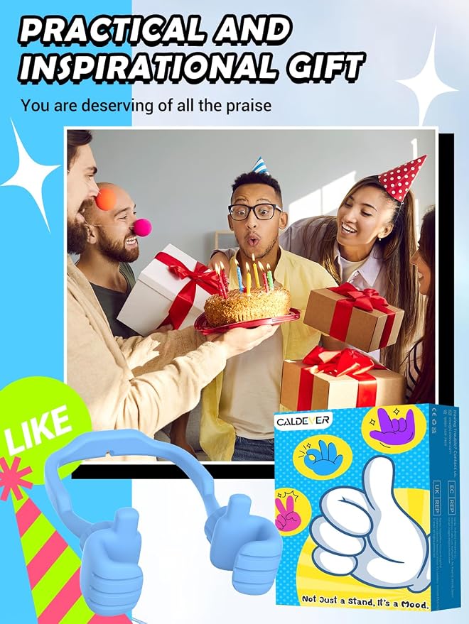 Graduation Gifts for Teens Girls Boys Kids Cell Phone Stand: UPGRADE Adjustable Thumbs Up Lazy Phone Holder for Desk Cool Gadgets Fun Birthday Gift Idea for Son Daughter Stocking Stuffers Cute Things