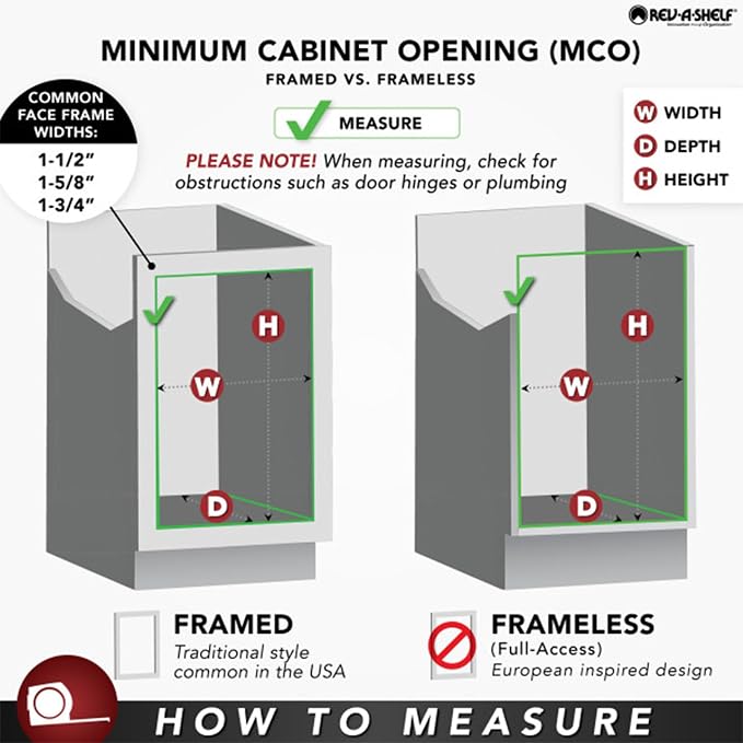 Rev-A-Shelf Maple Pullout Organizer for Full Height Base Cabinets, Full Extension Slides & Adjustable Shelves, Min Opening Width of 11.5",448-BC-11C