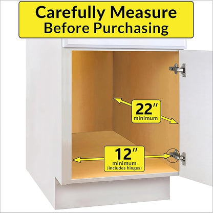 LYNK PROFESSIONAL® Pull Out Cabinet Organizer, 11" x 21" Slide Out Cabinet Organizer Pull Out Drawer – Pull Out Shelves for Kitchen Cabinets – Under Sink Organizers - Lifetime Ltd. Warranty, Chrome