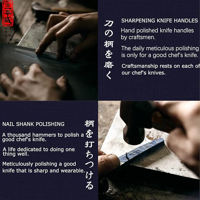 MITSUMOTO SAKARI 7-Inch Japanese Santoku Knife | Wide Santoku blade, 7-inch control, hand forged 3-layer 9Cr18MoV steel, rosewood handle