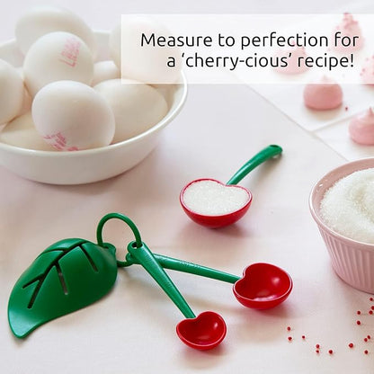 OTOTO Measuring Cups Set - Teaspoons for Dry & Liquid Ingredients, BPA-free & Dishwasher Safe, Funny Gifts, Baking Accessories, Unique Kitchen Gadgets (Mon Cherry)