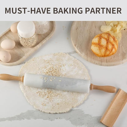 Koville Marble Rolling Pin, Non-Stick African Stone Polished Dough Roller