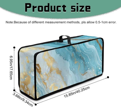 2 Slice Slim Toaster Cover Aqua Marble Design Toaster Dust Cover for 2 Slice Long Slot, Dust-proof Small Appliance Covers for Kitchen