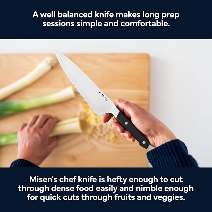 Misen 8 Inch Chef Knife, AUS-10 Japanese Stainless Steel - Black