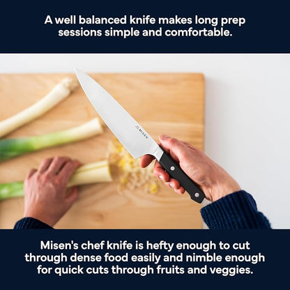 Misen 8 Inch Chef Knife, AUS-10 Japanese Stainless Steel - Black