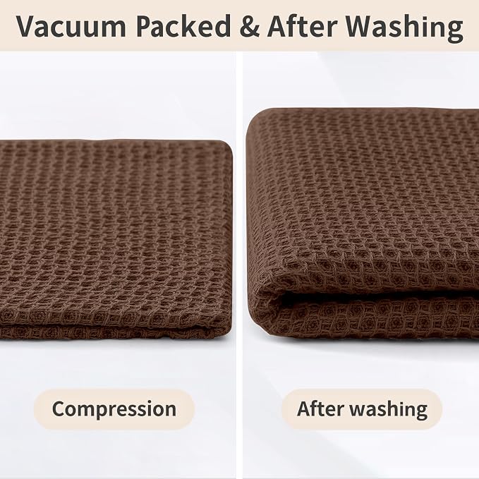 Homaxy 100% Cotton Kitchen Towels and Dishcloths Set, 12 x 12 Inches and 13 x 28 Inches, Set of 12 Bulk Kitchen Towels Set, Ultra Soft Absorbent Dish Cloths for Washing Dishes, Coffee