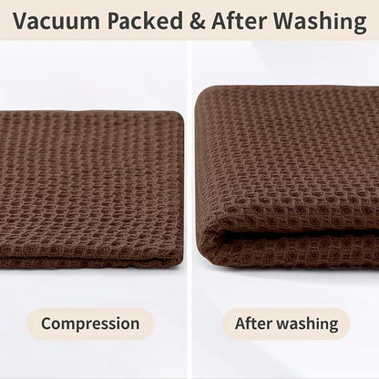 Homaxy 100% Cotton Kitchen Towels and Dishcloths Set, 12 x 12 Inches and 13 x 28 Inches, Set of 8 Bulk Kitchen Towels Set, Ultra Soft Absorbent Dish Cloths for Washing Dishes, Coffee