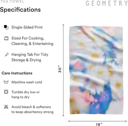 GEOMETRY Spring Kitchen Towels - Quick Dry Microfiber Cloth Spring & Summer Dish Towels for Kitchen Drying - Premium Quick Dry Towel - Soft Flora, 18" x 30" - 2-Pack