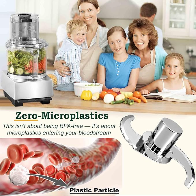 DLC-861TXB-CSR for Cuisinart Food Processor DFP-11, DLC-2011, DLC-8 Only | No Microplastic Release, Modular, Resists Cracking & Chipping & Grease, Easily Handle Hard Ingredients, Serrared Edge