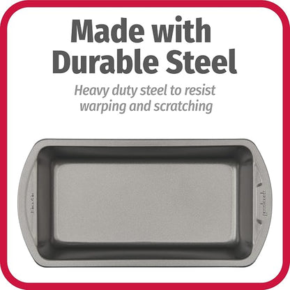 GoodCook Nonstick Loaf Pan 8 x 4-Inch Heavy-Duty Steel Bakeware with Easy-Clean Non-Stick Coating, Oven & Dishwasher Safe Pan for Meatloaf Breads Lasagnas Casseroles & More, Set of 2, Gray