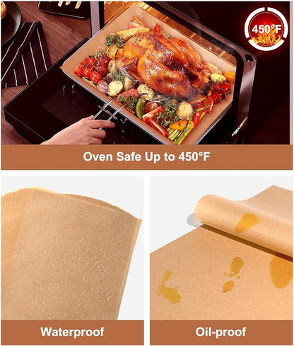 Parchment Paper Sheets 12x16 Inch – 200Pcs Precut Unbleached Half Sheet Baking Paper, Plant-Based Silicone Coating, Non-Stick Liner for Oven, Cookies, Bread, Roasting & Large Batch Baking