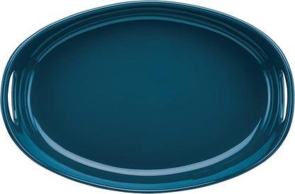 Rachael Ray Ceramics Bubble and Brown Oval Baker Set, 2-Piece, Marine Blue