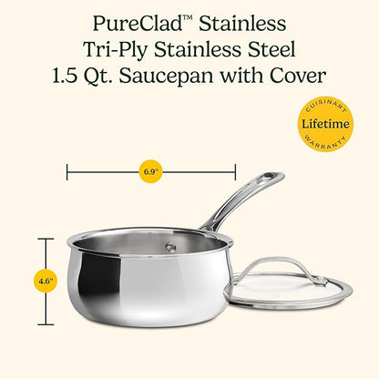 Cuisinart PureClad™ Triple-Ply 1.5 Qt. Stainless Steel Saucepan with Cover, PCT19-16