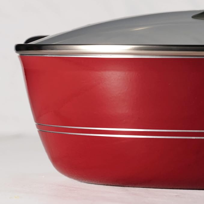Tramontina Sicilia 1.25-Quart Small Non Stick Sauce Pan with Glass Lid, Aluminum Nonstick Saucepan (Raspberry)