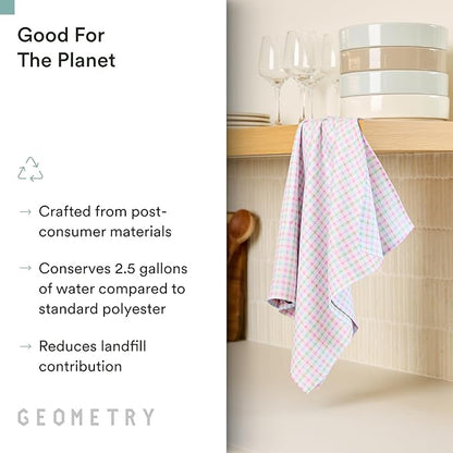 GEOMETRY Tea Towels – Easter Collection – Quick-Dry, Ultra-Absorbent, Reusable Microfiber Kitchen Towels for Drying & Cleaning - Pastel Picnic - 1 Pack