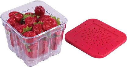 HIC Kitchen BerryFresh 1-Liter Produce Box, Red, Set of 2