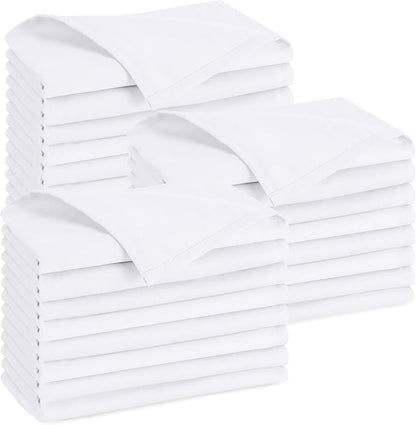 Utopia Kitchen White Cloth Napkins 288 Pack (18x18 Inches), Commercial Grade Dinner Napkins Bulk, Absorbent Cotton Blend, Washable Reusable for Restaurant, Hotel, Wedding, Lunch and Banquet