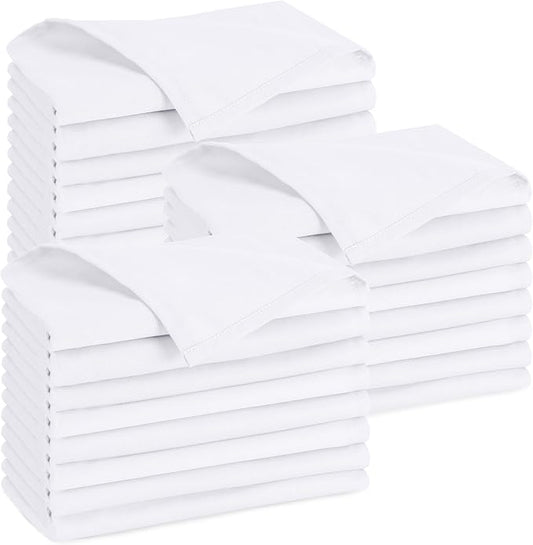 Utopia Kitchen White Cloth Napkins 288 Pack (18x18 Inches), Commercial Grade Dinner Napkins Bulk, Absorbent Cotton Blend, Washable Reusable for Restaurant, Hotel, Wedding, Lunch and Banquet