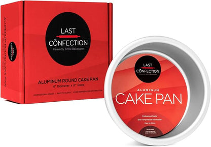 Last Confection 4" x 2" Round Cake Pan, Anodized Aluminum Cake Pan Baking Tin Mold, Professional Bakeware