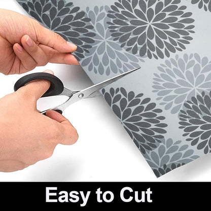 AiBOB Waterproof Under Sink Mat, Absorbent Quick Dry Sink Liners Protect Cabinets, Durable Shelf Liners, Slip Resistant and Non-Adhesive, 24X68, Grey/Flower