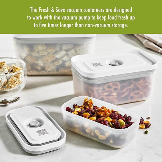 For food to stay fresh up to 5X longer, pump required (not included).