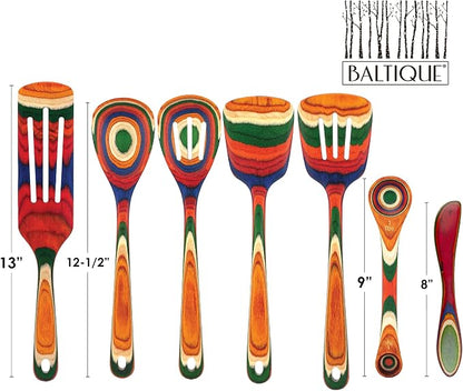 Totally Bamboo Baltique Marrakesh Collection 7 Piece Cooking Utensil Set, Safe for Nonstick